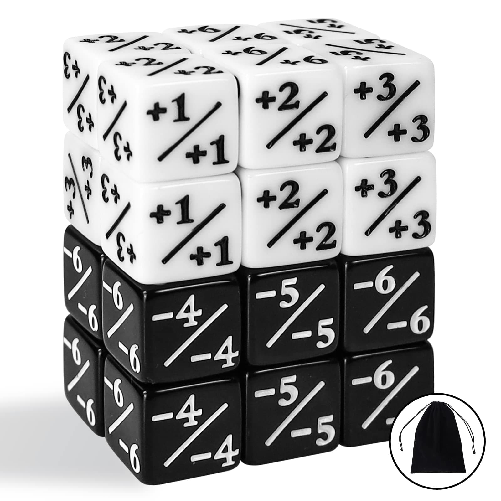 24 Pieces MTG Dice Counters Token Dice, Magic The Gathering Glitter Sparkle Dice, Loyalty Dice Starry Marble D6 Dice Cube Compatible with MTG, CCG, Card Gaming Accessory (Black & White)