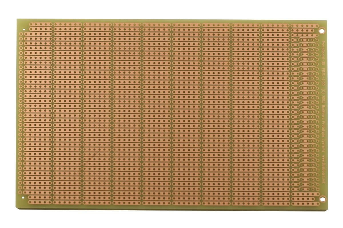 PR3U ProtoBoard-6H-3U, 6-Hole Strips, 1 Sided PCB, Accepts DIN Conn., 3.94 x 6.30 in (100 x 160 mm)