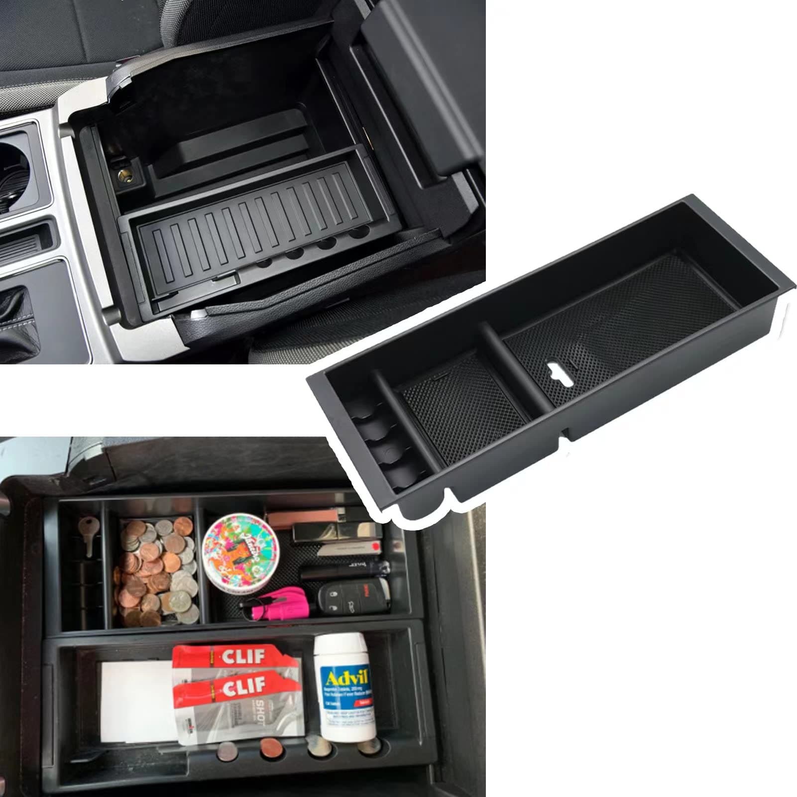 Center Console Armrest Insert Organizer Tray Pallet Storage Box Container for Ford F150 2015-2020，Ford F250 F350 2017-2022 SuperDuty