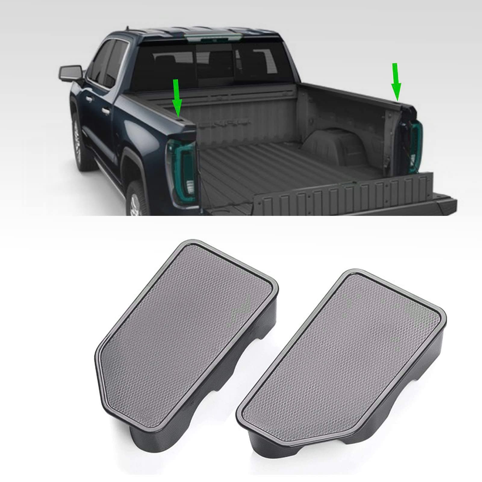 MAKINGTEC Truck Stake Pocket Covers Caps Rail Hole Plugs for 2014-2018 GMC Sierra 1500 and Chevrolet Silverado 1500/2500/2500HD/3500(Set of 2)