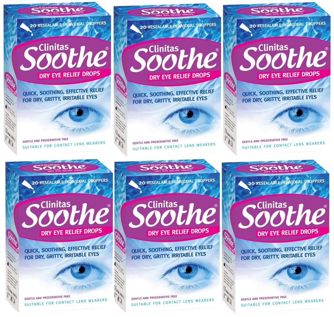 Clinitas Soothe Lubricant Eye Drops x 6, Clear