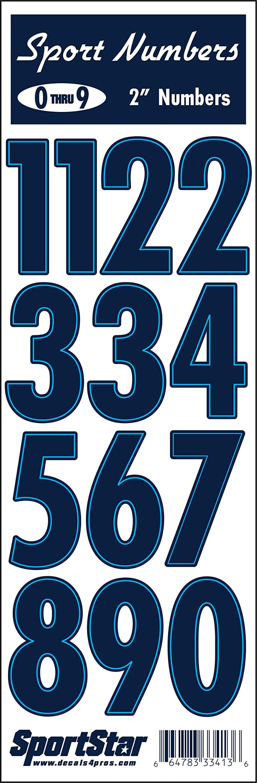 SportStar 2" Numbers 0-9 - Navy