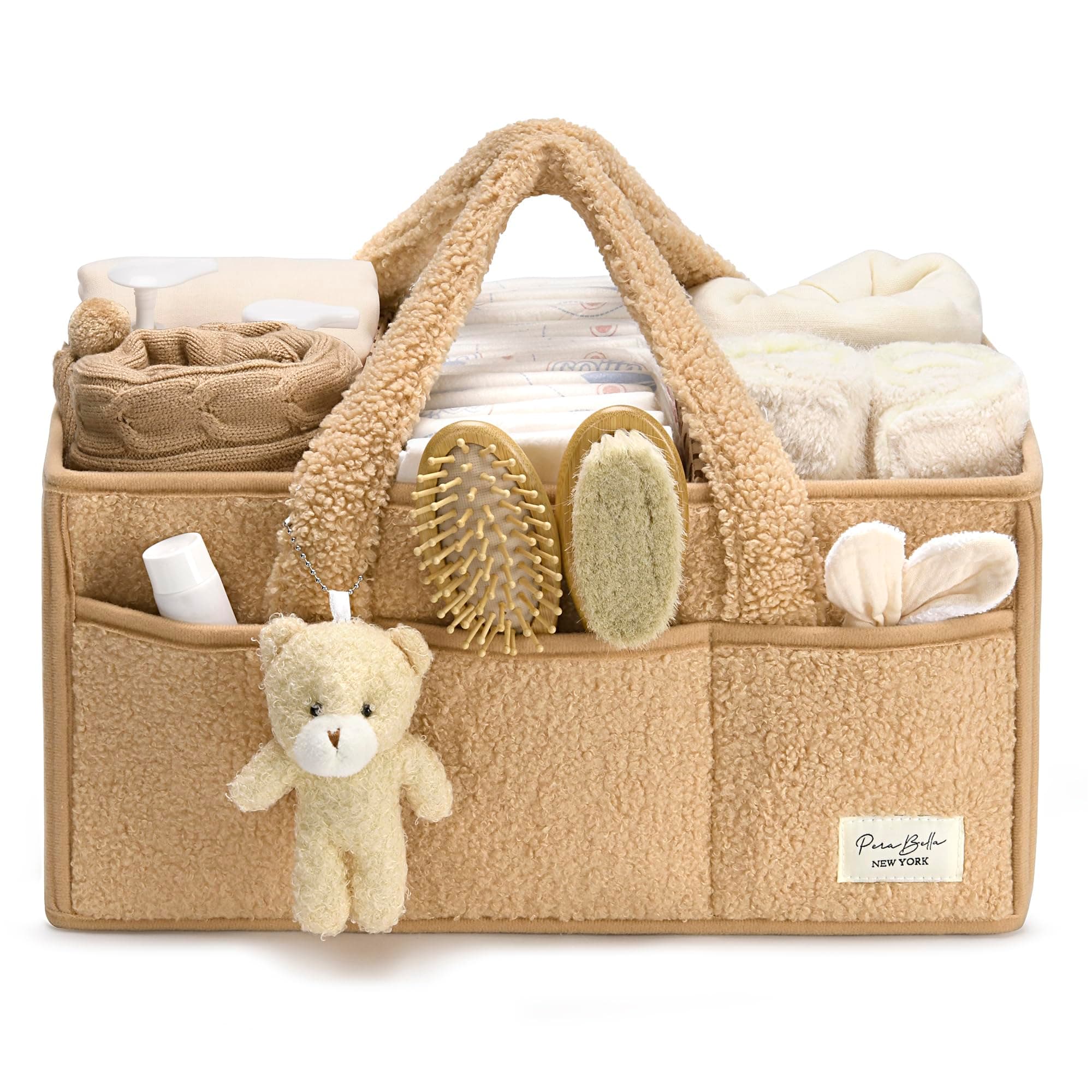 PeraBella Diaper Caddy Organizer for Changing Table, Storage Basket for Wipes, Gift for Baby Shower, Car Organizer, Nursery Organizer, Portable Storage