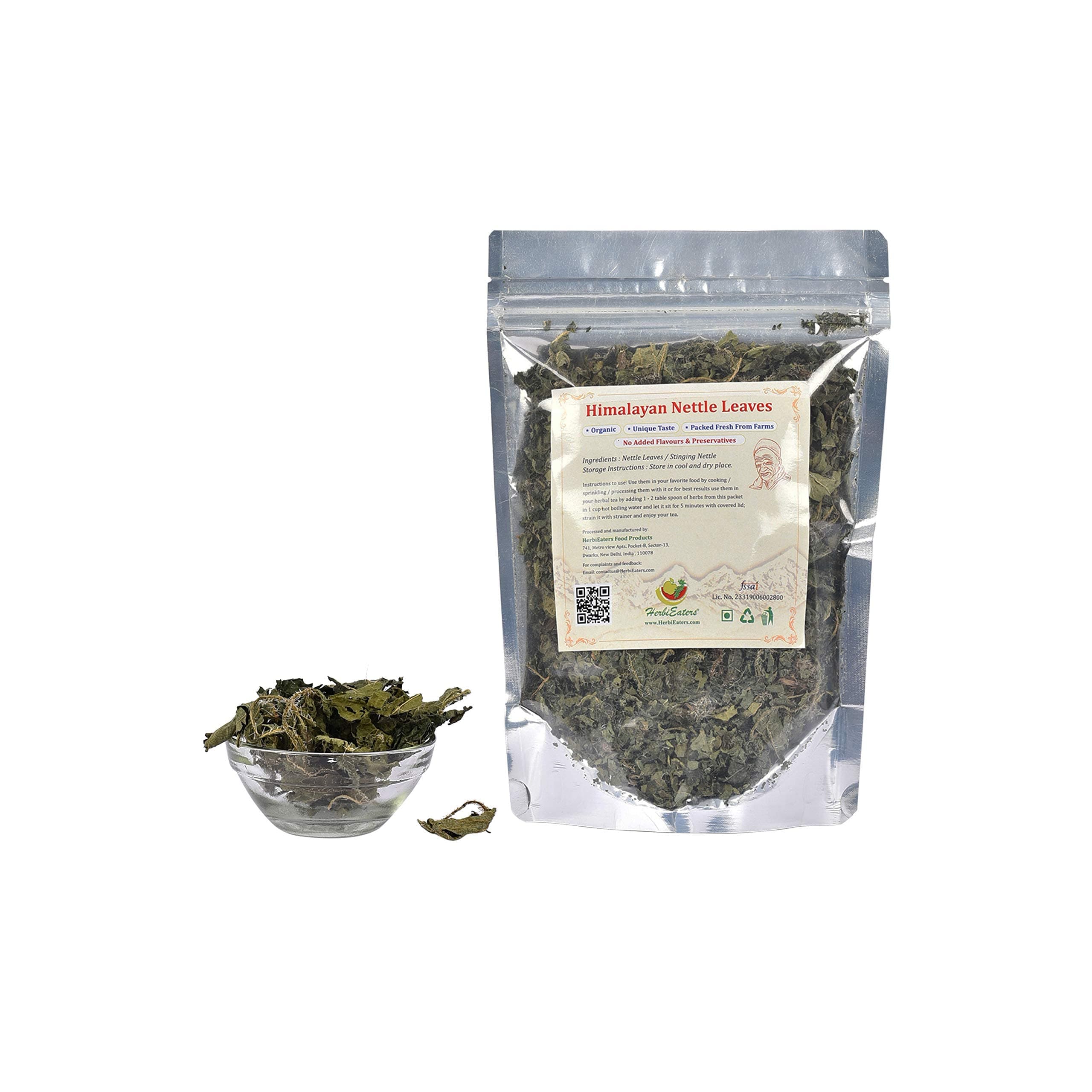 HerbiEaters Pure Himalayan Nettle Leaf Tea | Stinging Nettle | 50gm | Pack of 1