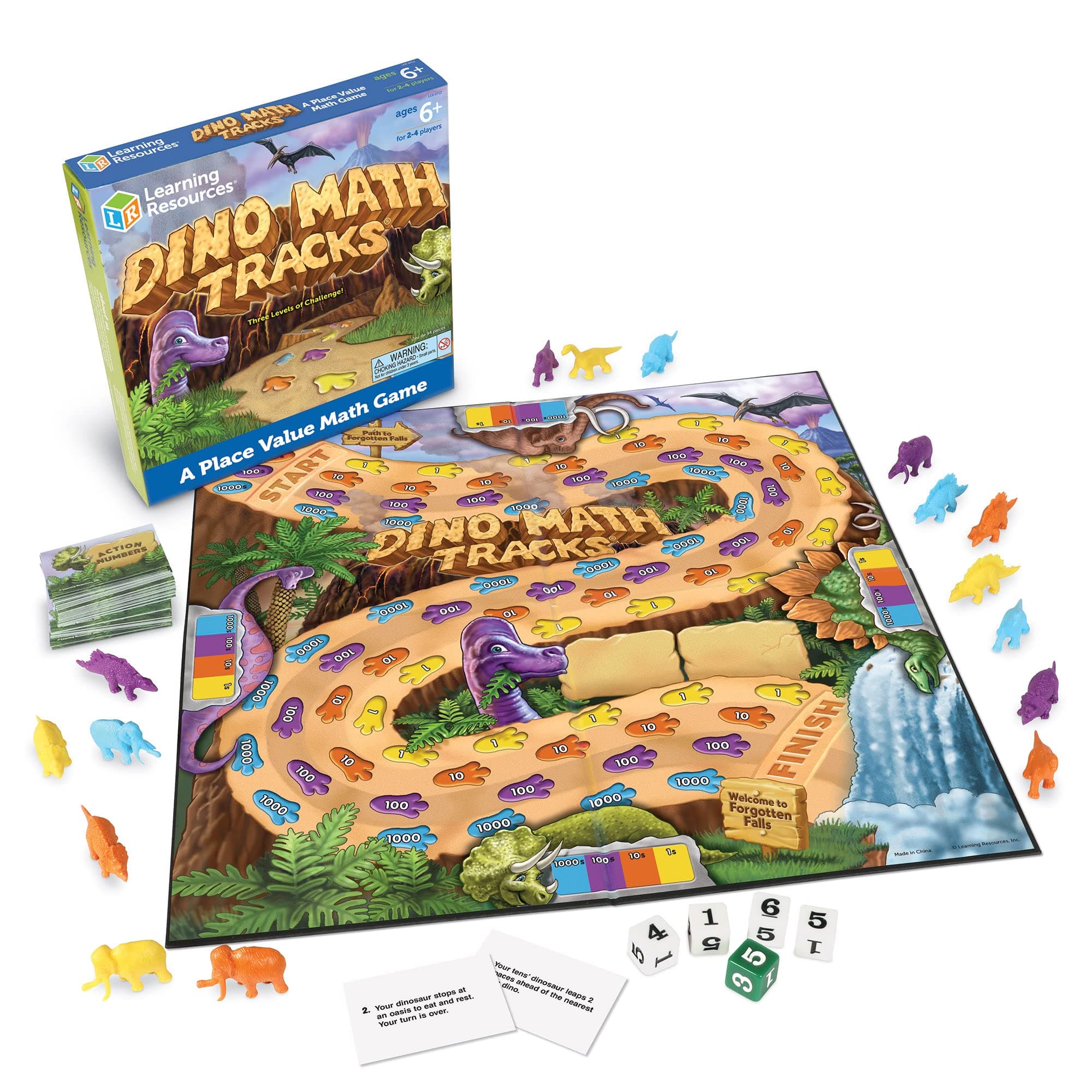 Dino Math Tracks Game – Math Manipulatives, Montessori Board Game, Addition and Subtraction, Counting Literacy Toys, STEM for Kids, Critical Thinking, Gifts for Boys and Girls