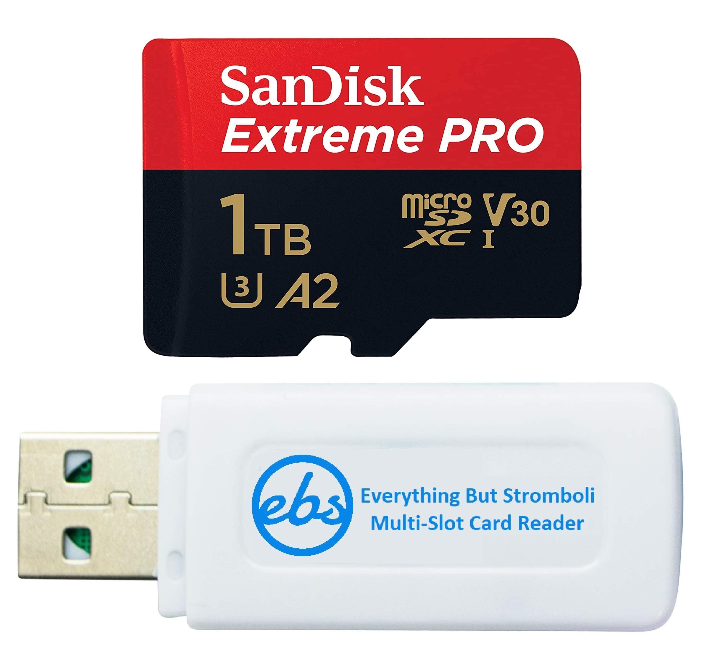 SanDisk 1TB Extreme Pro MicroSD Memory Card with Adapter Works with GoPro Hero 9, Hero 8, Max 360 - U3 V30 4K A2 Class 10 (SDSQXCZ-1T00-GN6MA) Bundle with 1 Micro Card Reader