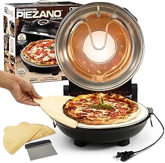 PIEZANO Crispy Crust Pizza Oven by Granitestone – 12 Inch Electric Pizza Oven Indoor Countertop Maker with Ceramic Stone Heats up to 800˚F for Stone Baked Pizzeria Style at Home As Seen on TV Products