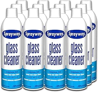 Glass Cleaner with Foaming Spray for a Streak-Free Shine for Home and Automotive Use, 19 oz., Pack of 12