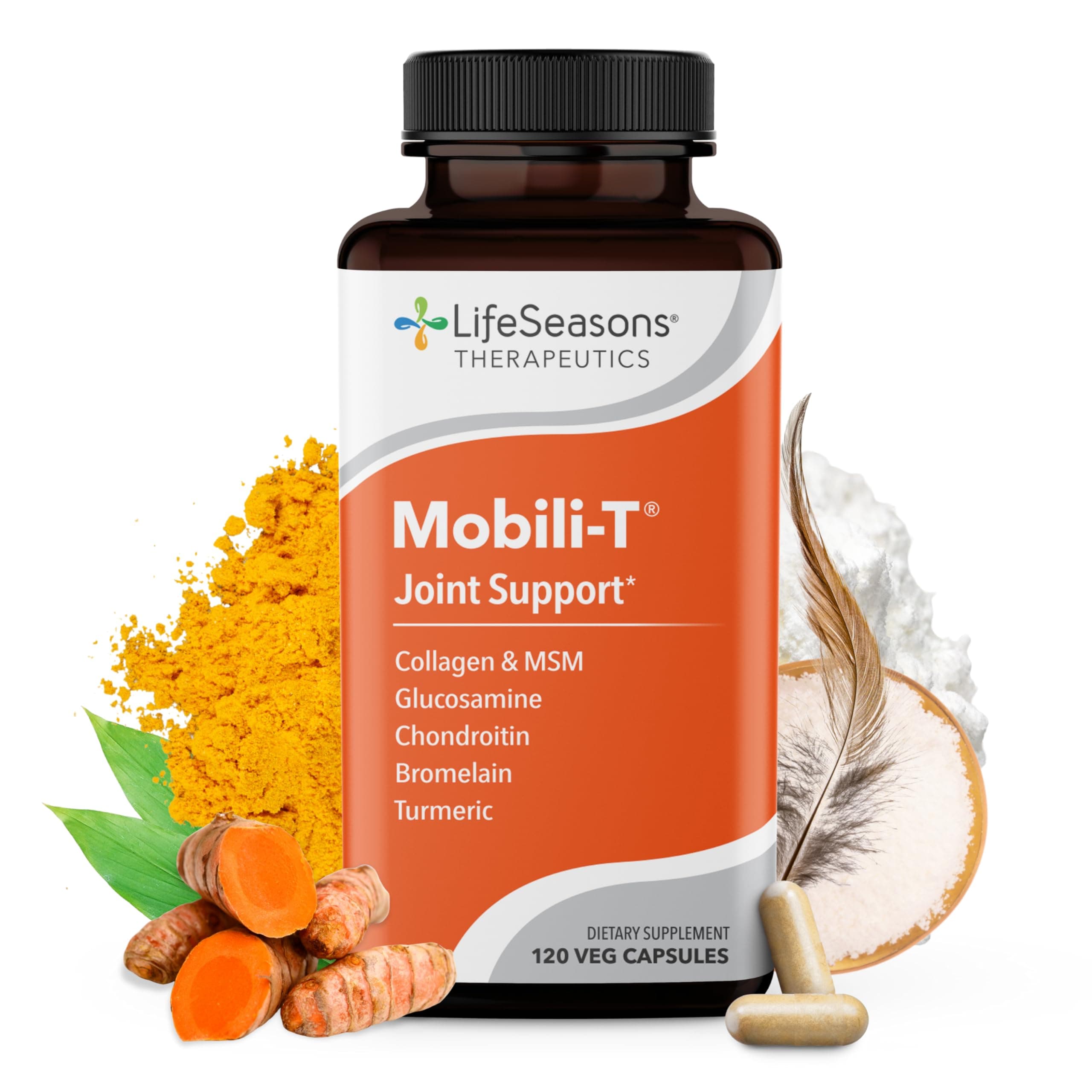 Mobili-T - Joint Support Supplement - Reduces Aches & Discomforts - Increase Range of Motion - Rebuild Tissue & Cartilage - MSM Chondroitin Collagen Glucosamine & Turmeric - 120 Capsules