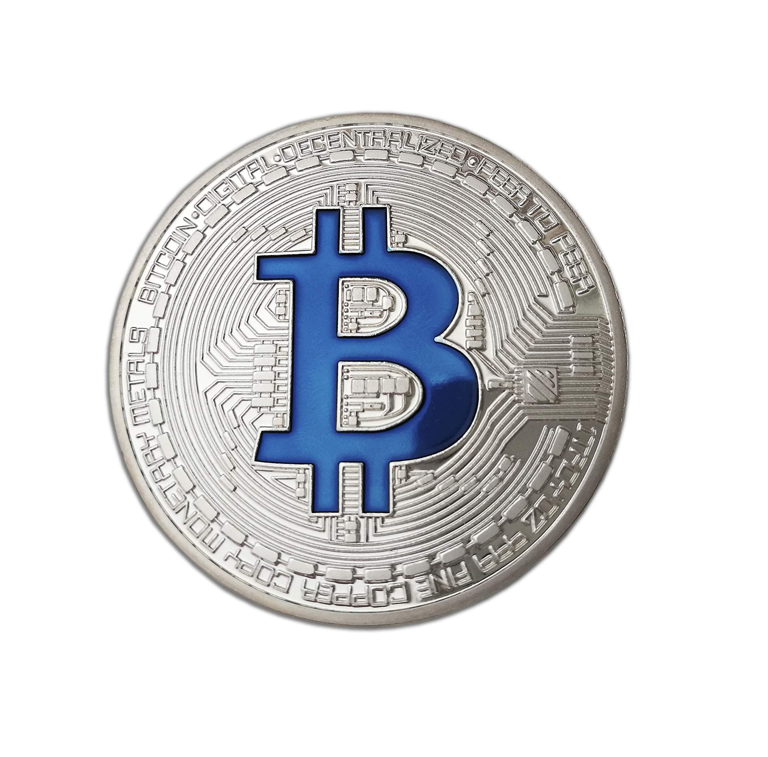 Rare New Bitcoin Silver color collectable cryptocurrency coin