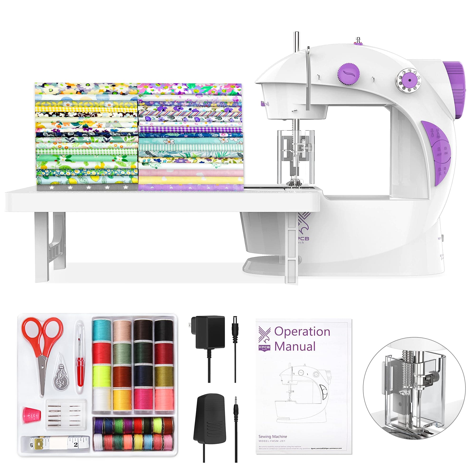 HAVILLA FASHION Mini Sewing Machine with Extension Table.