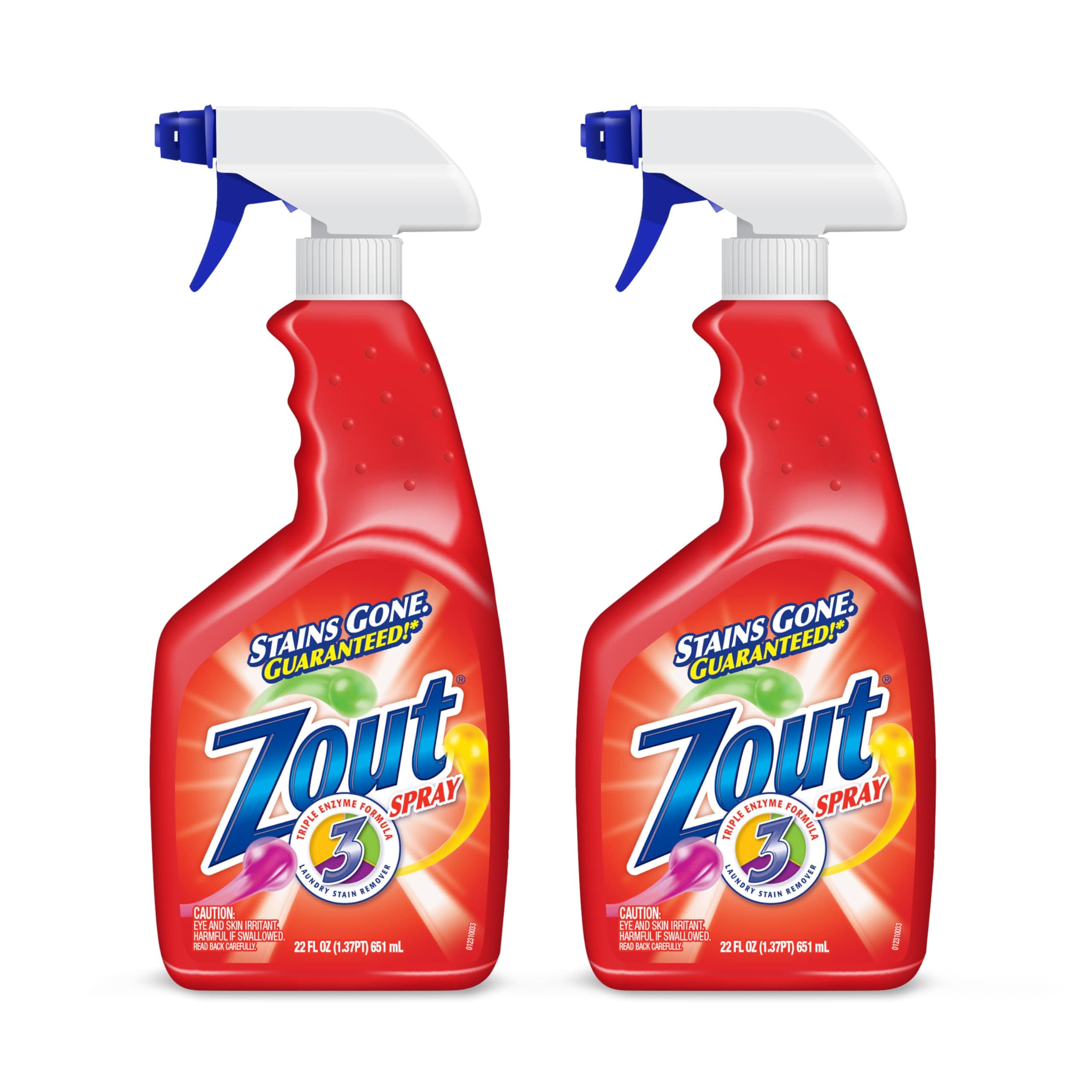 Laundry Stain Remover Spray, Triple Enzyme Formula, 22 Ounce, 2 Pack