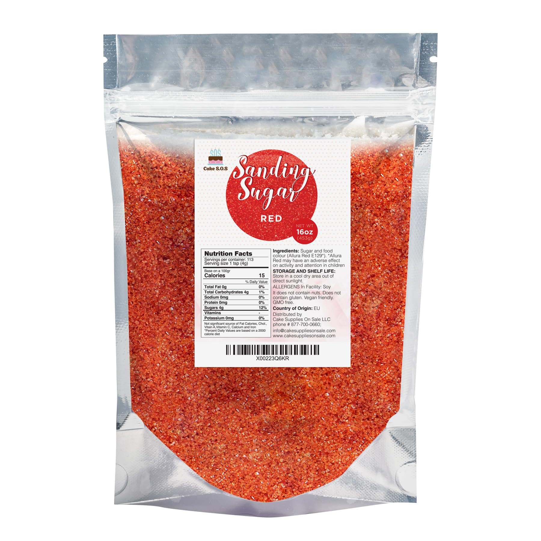 Sanding Sugar Red 16 Oz