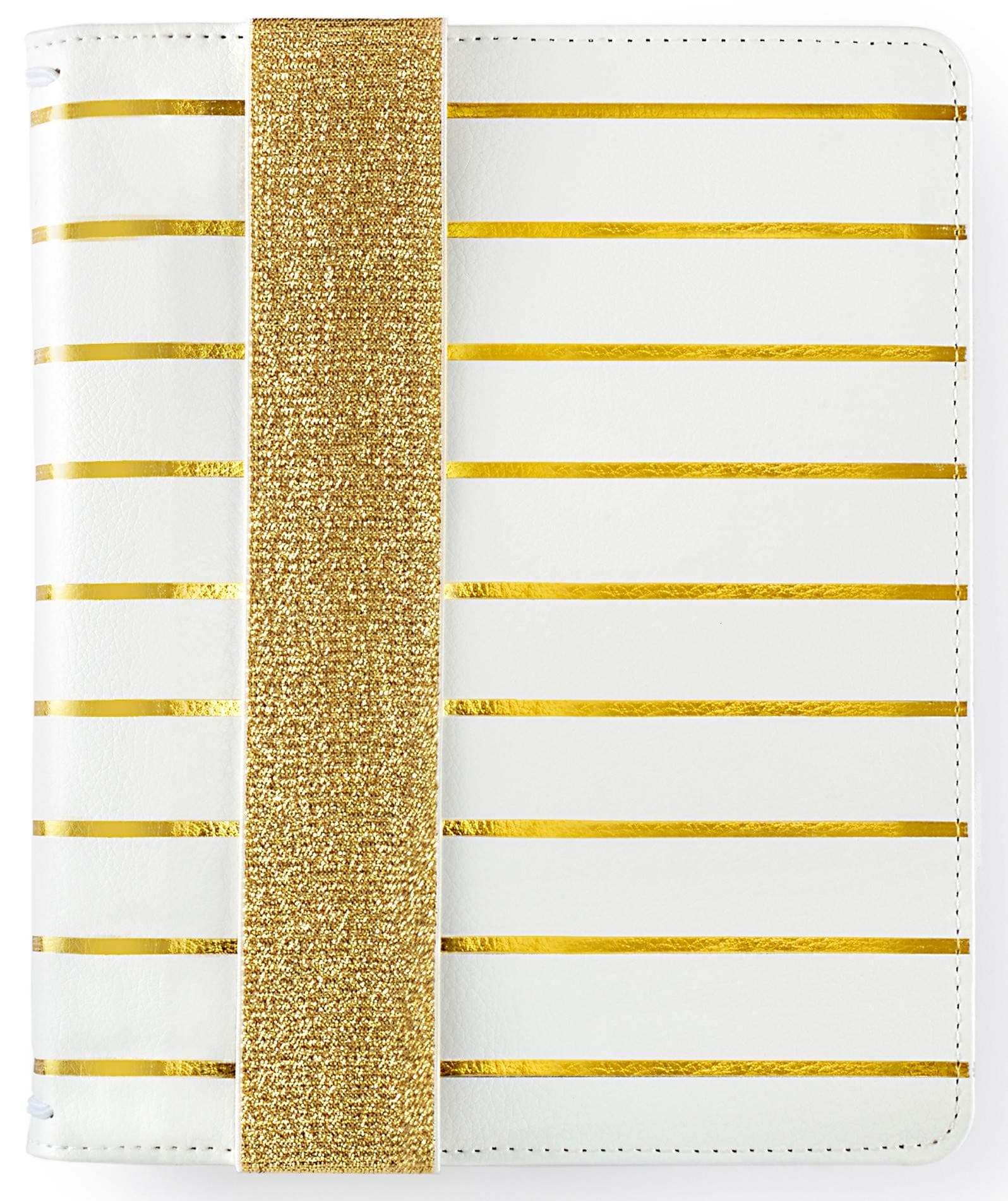 Webster's Pages, Gold Stripe, A5 Bullet Planner Kit with Journal, PU Leather, 7.5" x 9"