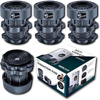 ORBON Extreme Load Anti Vibration Pads for Washing Machine | Washing Machine Feet Pads with Suction Cup | Shock Absorber Noise Cancelling Rubber Pads | Washer Support & Height Adjustment Feet (4 Pc)