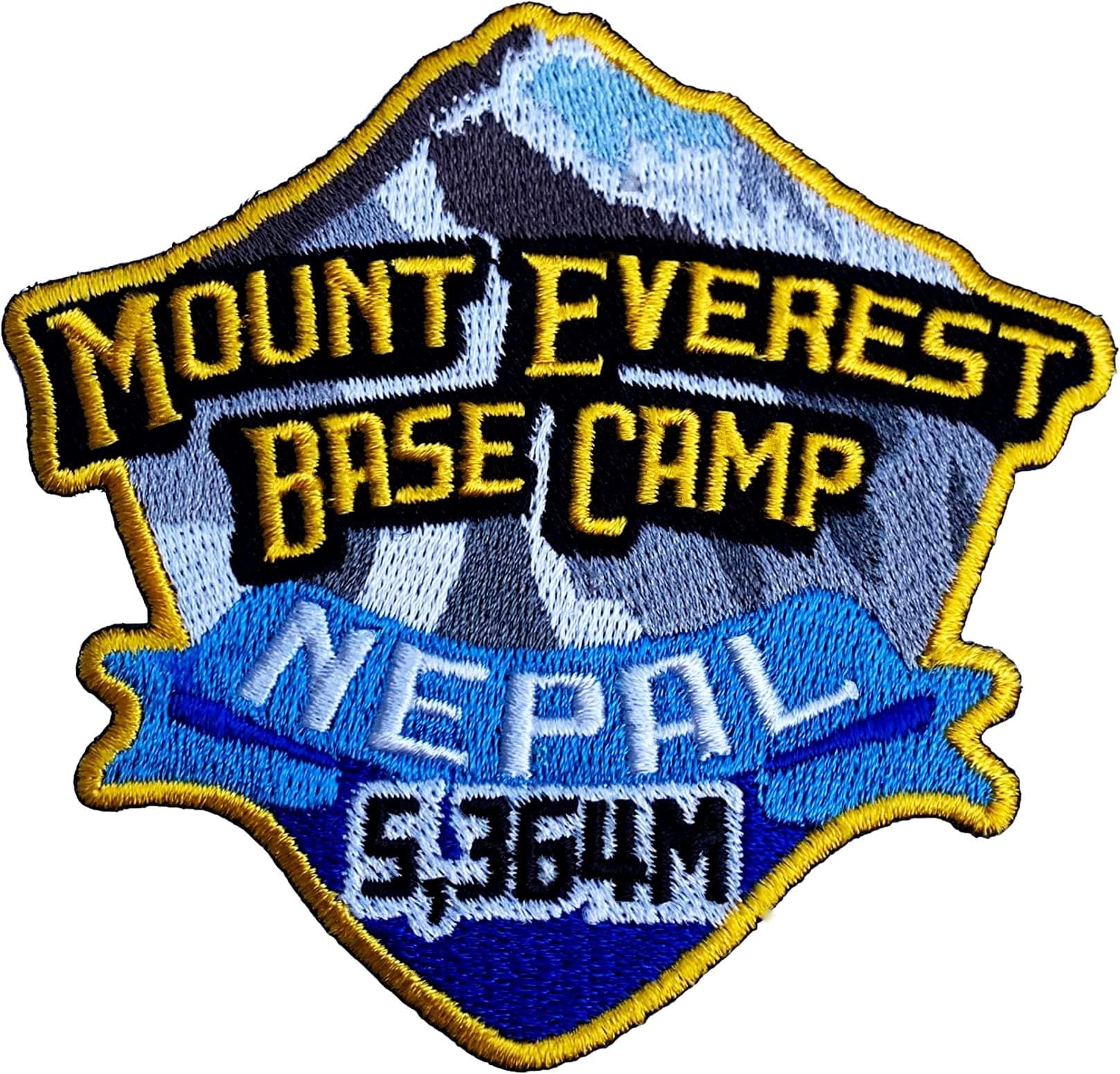Mount Everest Base Camp Nepal Iron on Patch / 3.5 Inch Embroidered Badge Applique Motif Trekking Mountain Climbing Mountaineering