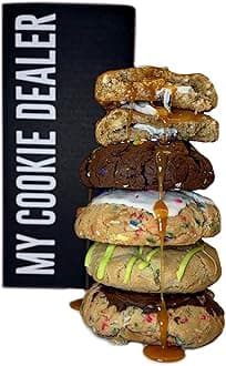 My Cookie Dealer Fresh Baked Cookies, Secret Stash (5-Pack, 8oz Cookie) - Assorted Flavors Individually Wrapped Travel Snacks - Fresh & Chewy Gourmet Cookies Variety Pack for Snacking & Gifting