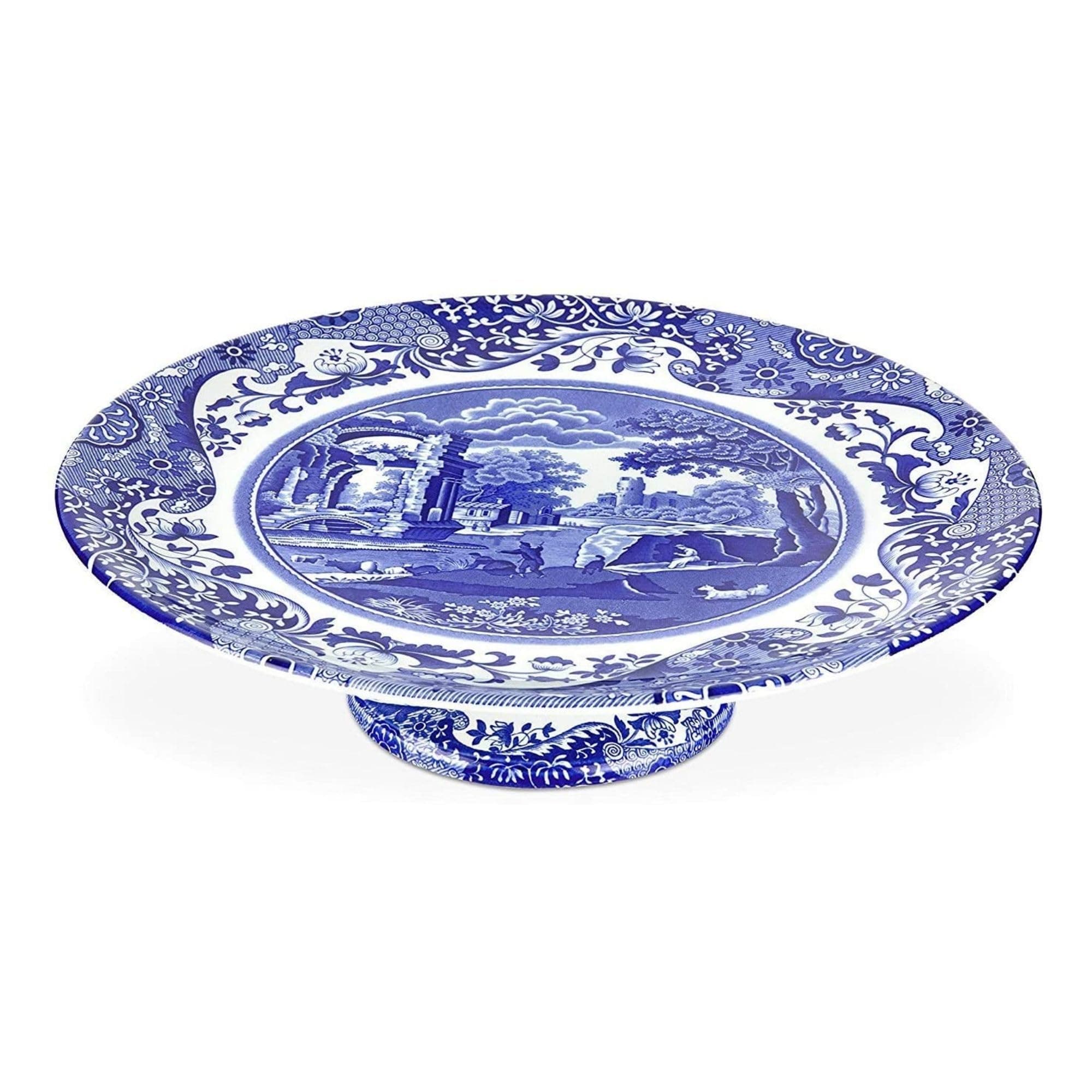 Blue Italian Footed Cakestand