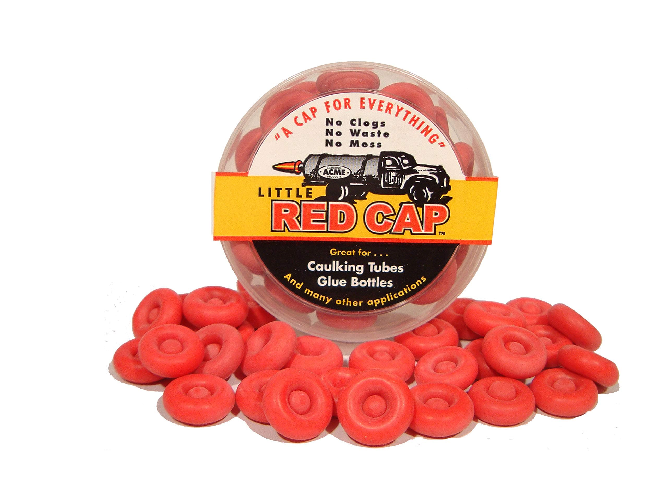Contractor Pack Caulk Saving Cap, Red (Pack of 35) (LRC.50)