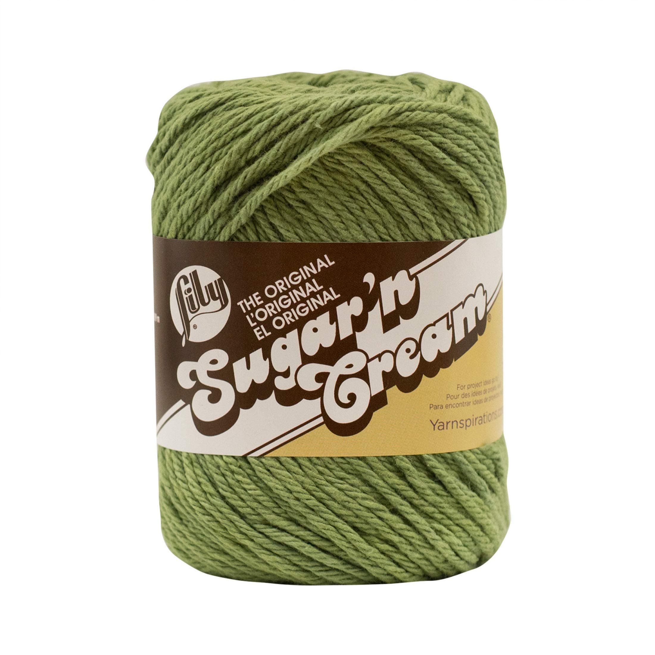 Lily Sugar 'N Cream The Original Solid Yarn, 2.5oz, Medium 4 Gauge, 100% Cotton - Sage Green - Machine Wash & Dry