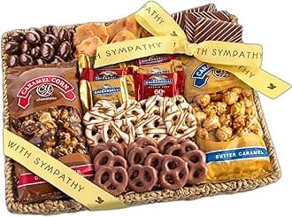 A Gift Inside With Sympathy Chocolate Caramel and Crunch Grand Gift Basket with Snacks, Ghirardelli and Chocolate-Covered Nuts