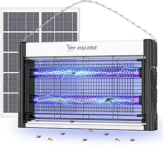 PALONE Solar Bug Zapper Outdoor, USB Rechargeable UV Mosquito Zapper, 8W Solar Panel Fly Zapper with 3M Cable, 4000V Indoor Electric Bug Zapper for Outdoor, Patio, Backyard, Balcony