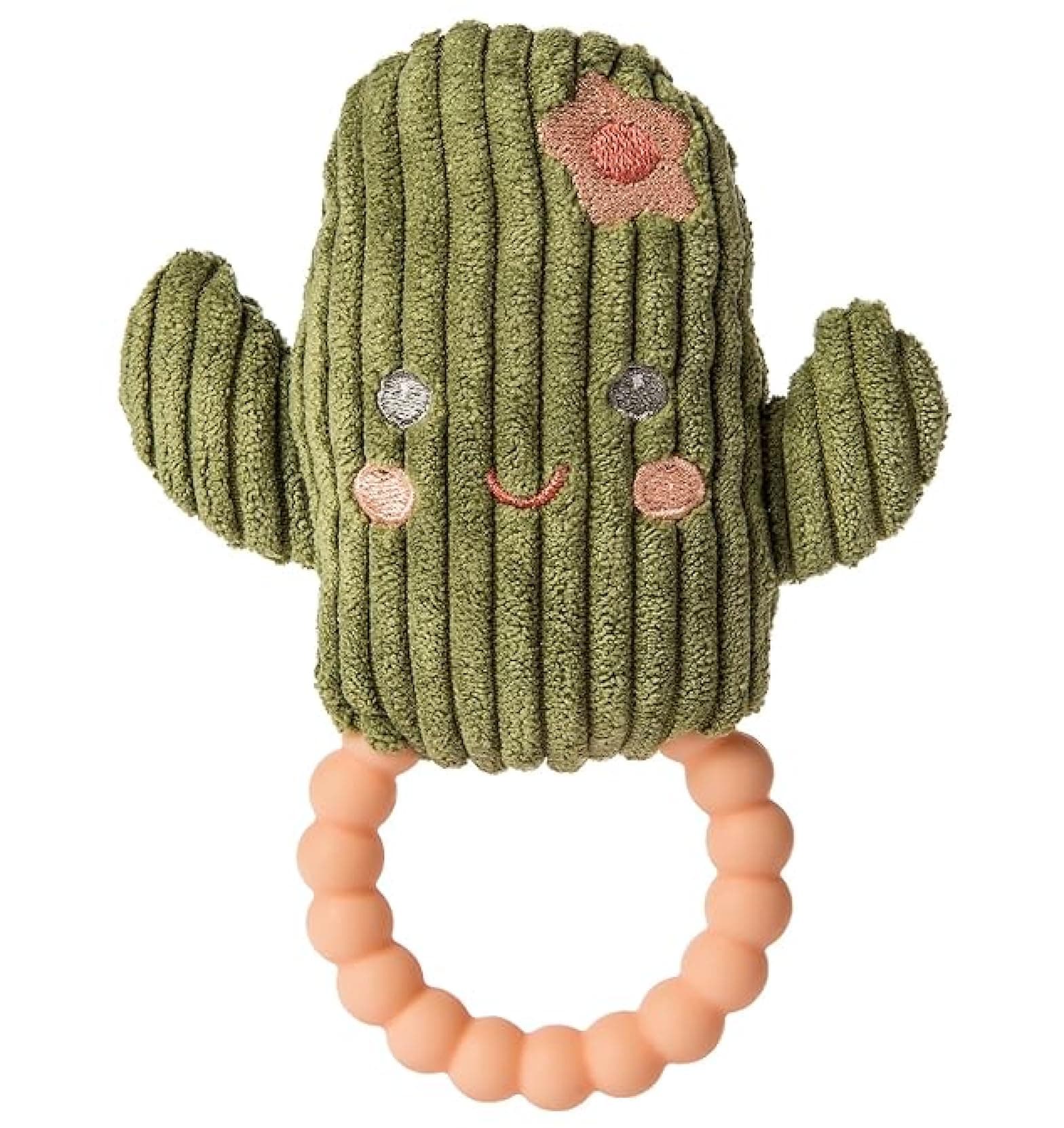 Sweet Soothie Soft Baby Rattle with Teether Ring, 6-Inches, Cactus