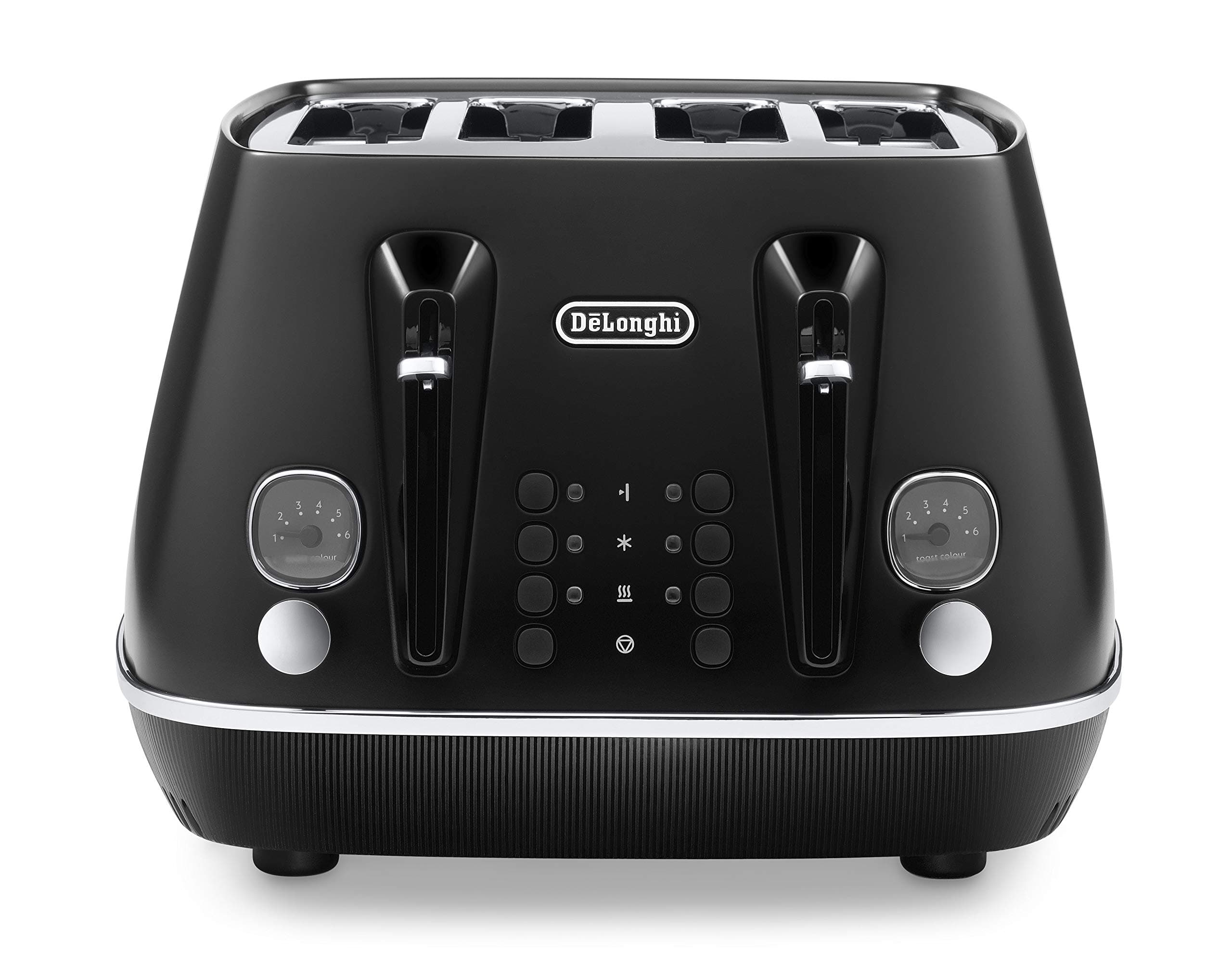 Distinta X CTIN4003.BK Designer 4 Slice Toaster, Variable Browning Control, Reheat/Defrost/Bagel Function -Black