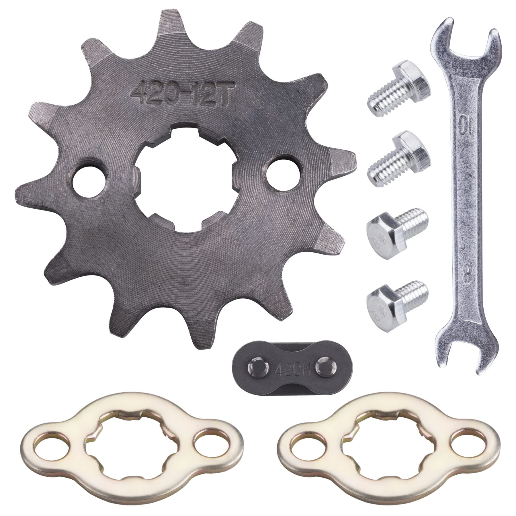 420 12T 17mm Motorcycle Front Engine Sprocket Compatible with 125 140 150 160cc Honda TaoTao Loncin Roketa Coolster Sunl Lifan Chinese ATV Quad Dirt Bike