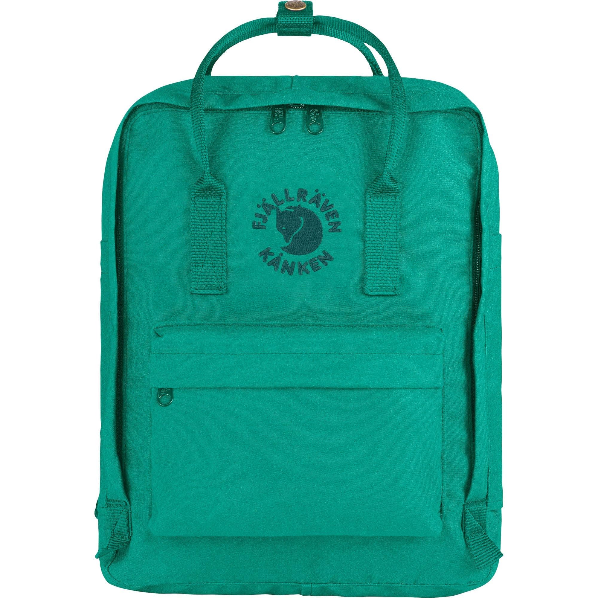 Fjällräven Re-Kanken Backpack - Lightweight Durable Everyday Travel Laptop Bag, Emerald