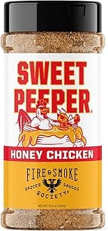 Fire & Smoke Society Sweet Peeper | BBQ Seasoning for Smoking and Grilling Meat | Poultry, Chicken, Turkey,Dry BBQ Rubs and Spices | Honey, Brown Sugar, Paprika & Herbs | XL 12.5 oz