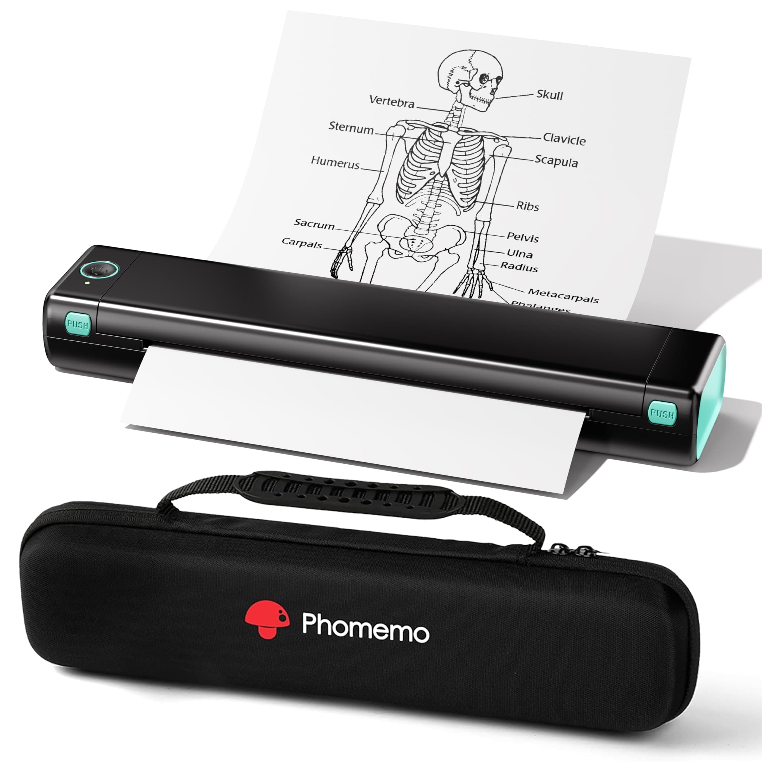Phomemo Portable Printers Wireless for Travel - Bluetooth Thermal Printer Supports 8.5" X 11" Letter, Inkless Printer Compatible with Phone Laptop for Home Use Car School Office, Come with Carry Case