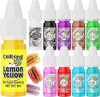 Gel Food Coloring - 10 Colors Concentrated Food Dye, Cake Decorating Supplies Tasteless Food Coloring Gel for Baking, Fondant, Cookie, Cake, Icing, Macaron, Easter Egg - 0.25 Fl. Oz