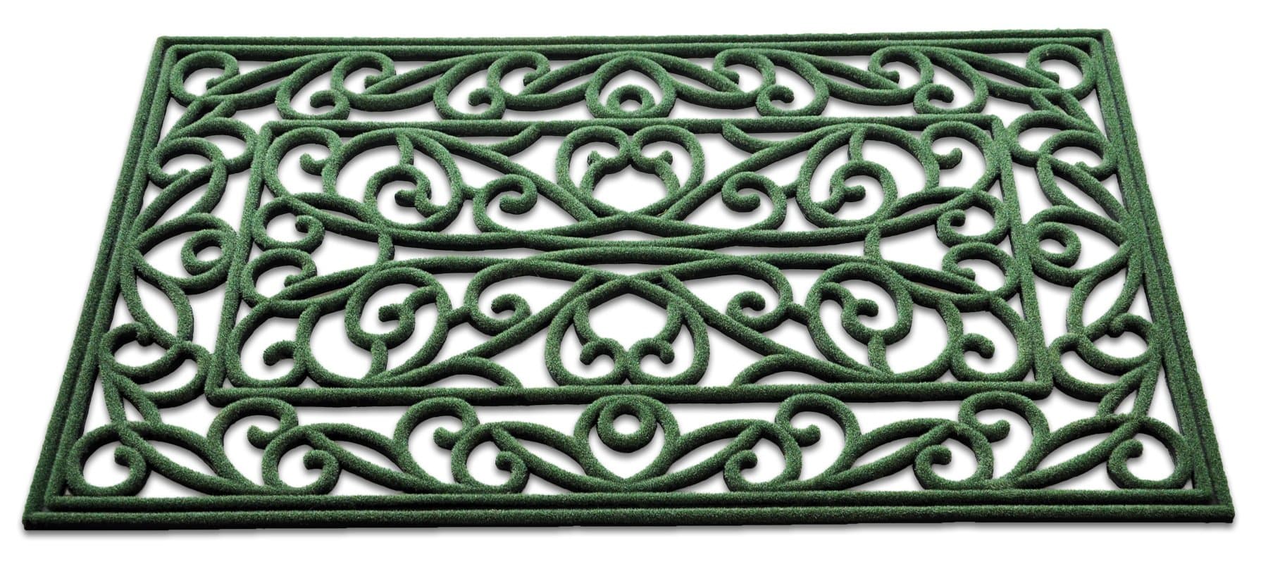 Silk Route Ceylon Wrought Iron Design Dual Side Flock Rubber Door Mat; 30" x 18"