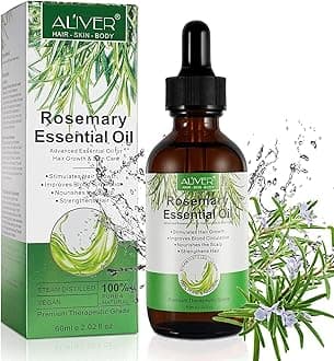 Rosemary Oil for Hair Growth, 100% Pure Organic Rosemary Oil for Eyebrow and Eyelash, Nourishes The Scalp, Improves Blood Circulation,Rid of Itchy & Dry Scalp, Hair Care Oil 60ml