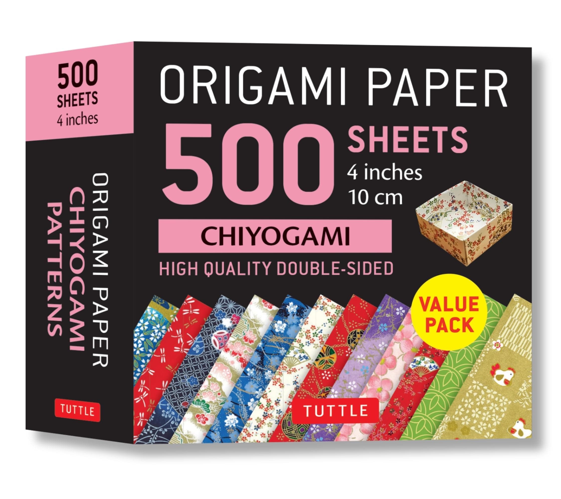 Origami Paper 500 sheets Chiyogami Patterns 4" (10 cm): Tuttle Origami Paper: Double-Sided Origami Sheets Printed with 12 Different Designs