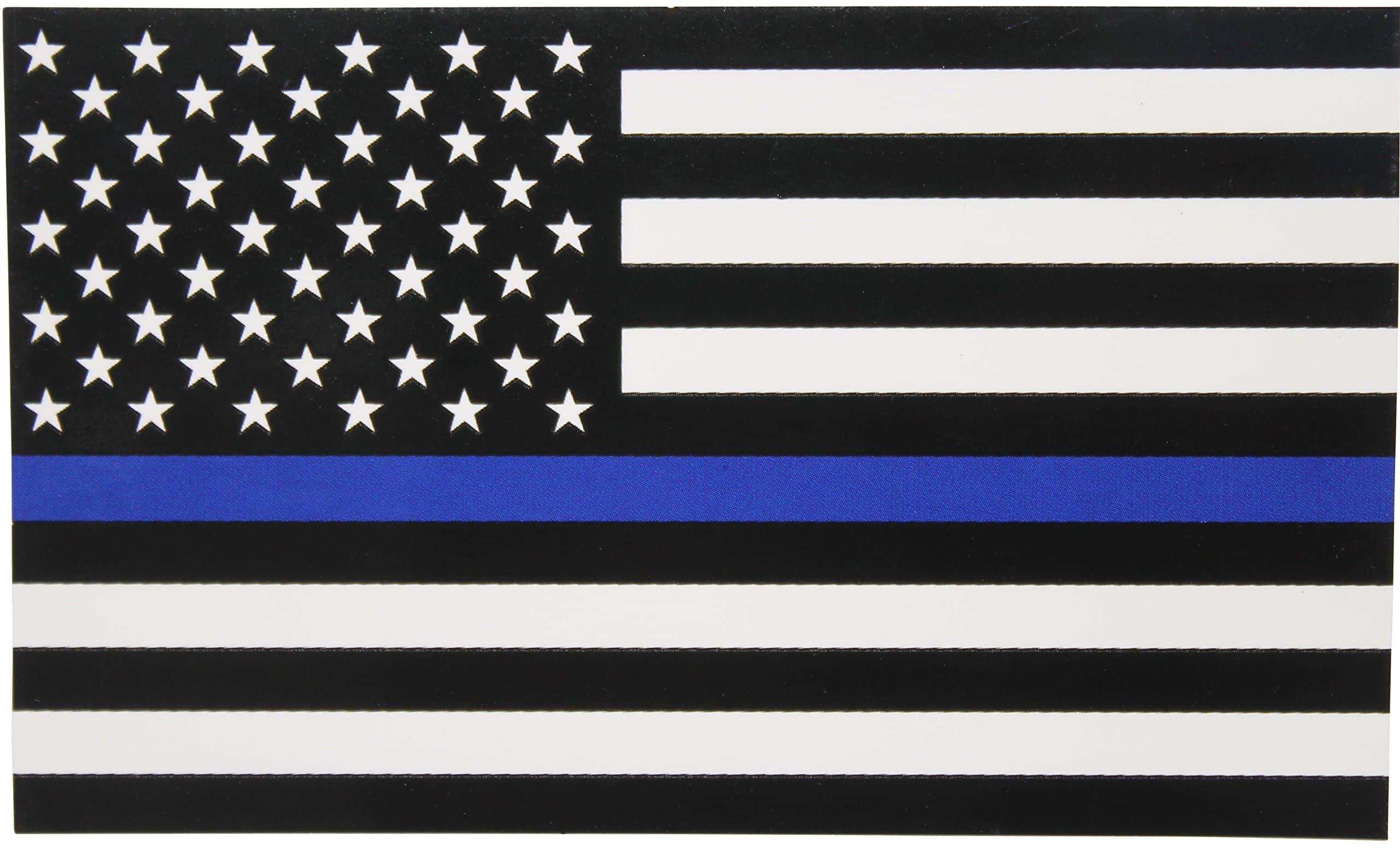 Thin Blue Line Flag Decal - 3x5 in. Black, White, and Blue American Flag Sticker for Cars and Trucks - In Support of Police and Law Enforcement Officers (1) by Fine Line Flag