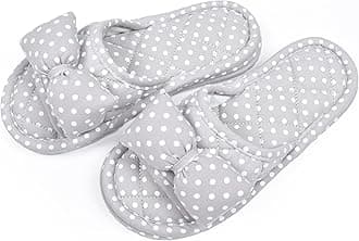 Floral Velvet House Slippers for Women, Lightweight Open Toe Washable Portable Foldable Comfortable Guest Hotel Travel Airplane Spa Slippers