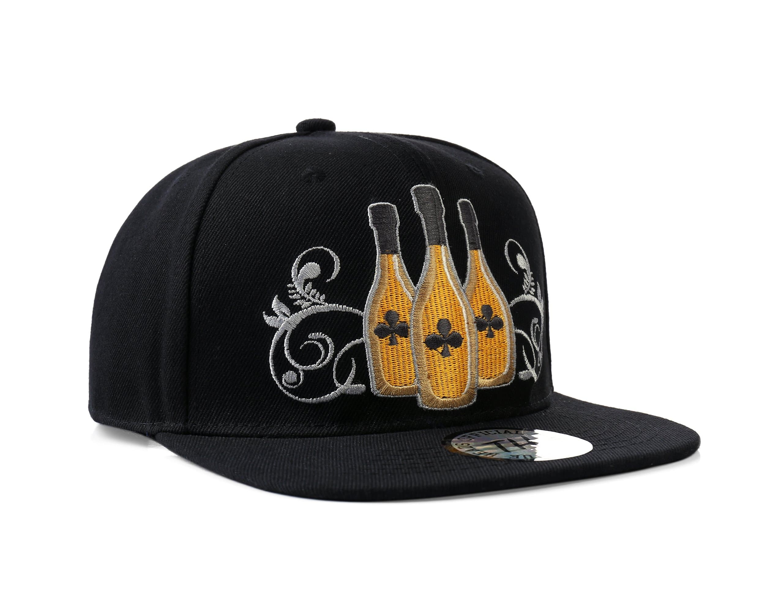 True HeadsChampagne Bottles Black Snapback Baseball Cap
