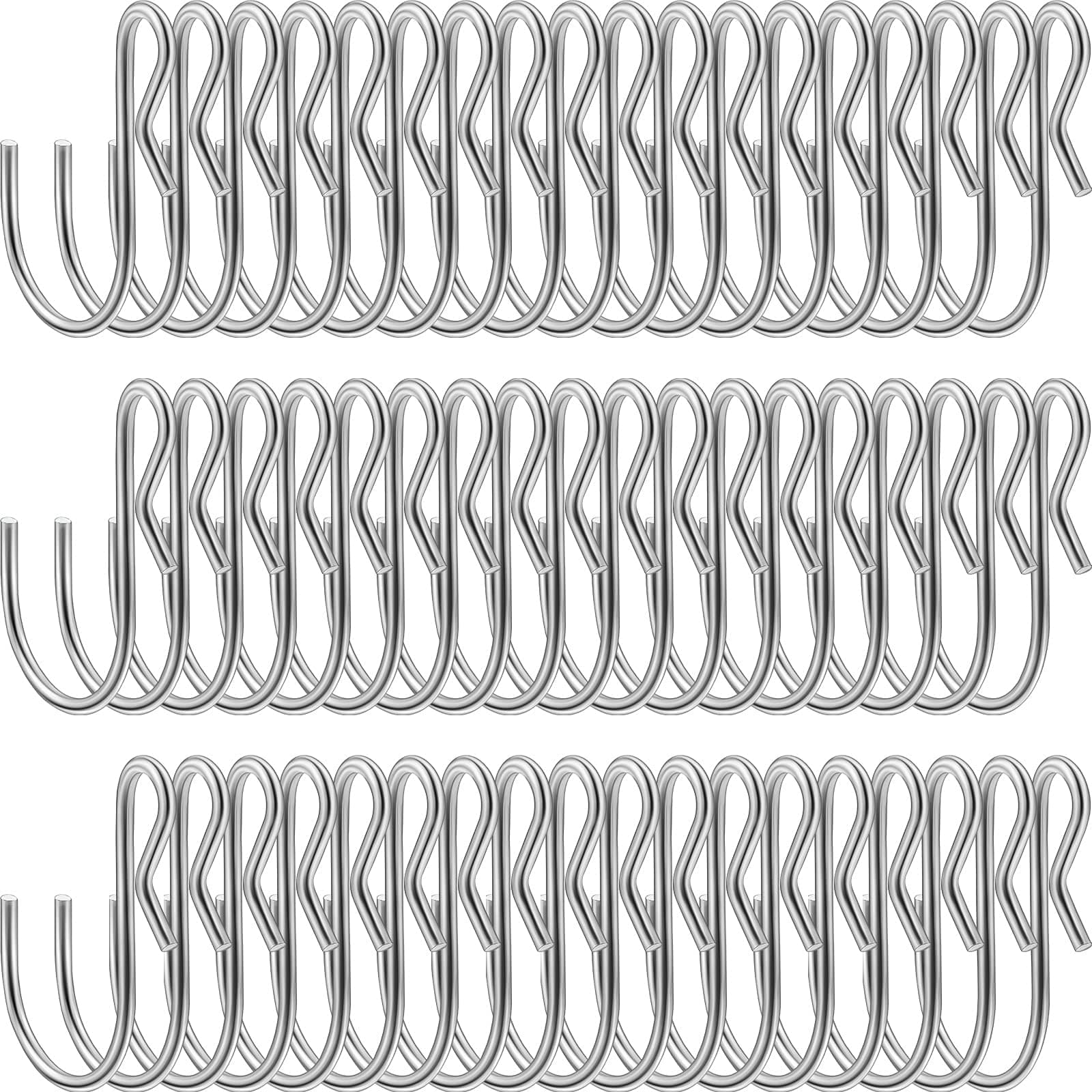 Shaped Metal Hooks Clip, S Shaped Hooks Stainless Steel Metal Hangers,Not Slip Off, Suitable for Indoor and Outdoor Hanging, Kitchen Lights, Hanging Hooks for DIY Crafts(100 Pieces) Silver