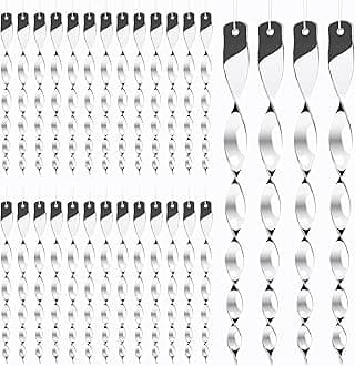 30 Pack Bird Deterrents for Outside, Bird Repellent Hanging Silver Plastic Reflectors Scare Rods, Garden Decorative Reflective Scare Birds Away, Like Woodpeckers, Pigeons and Geese