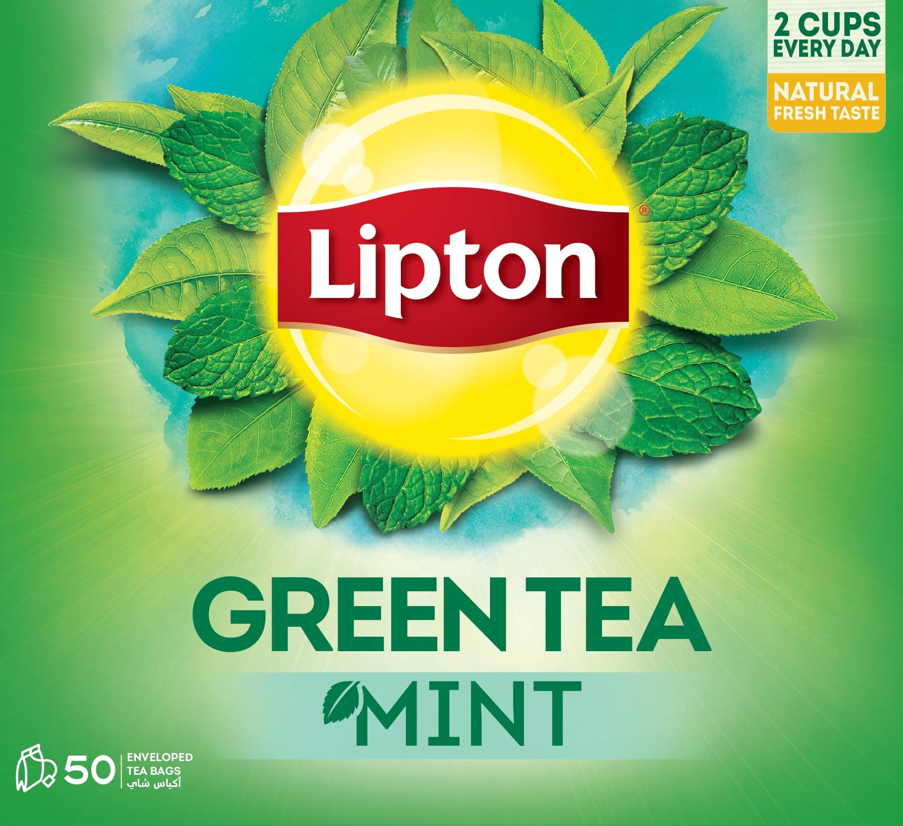 Lipton Green Tea Mint, 50 Envelope Teabags