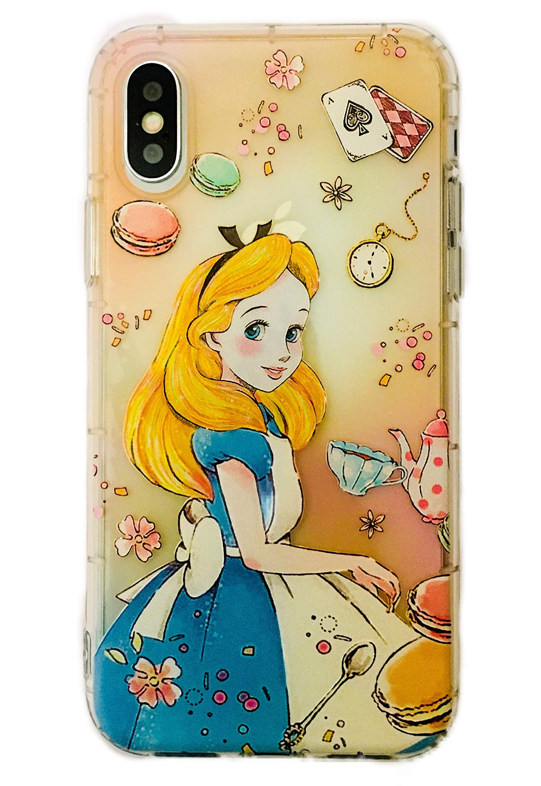 Phone Kandy® Embossed Anti Bump Shockproof Drop proof Clear Transparent Cute Cartoon TPU Silicone Case (EMB03) PRIME (iPhone XS Max, Alice in Wonderland)