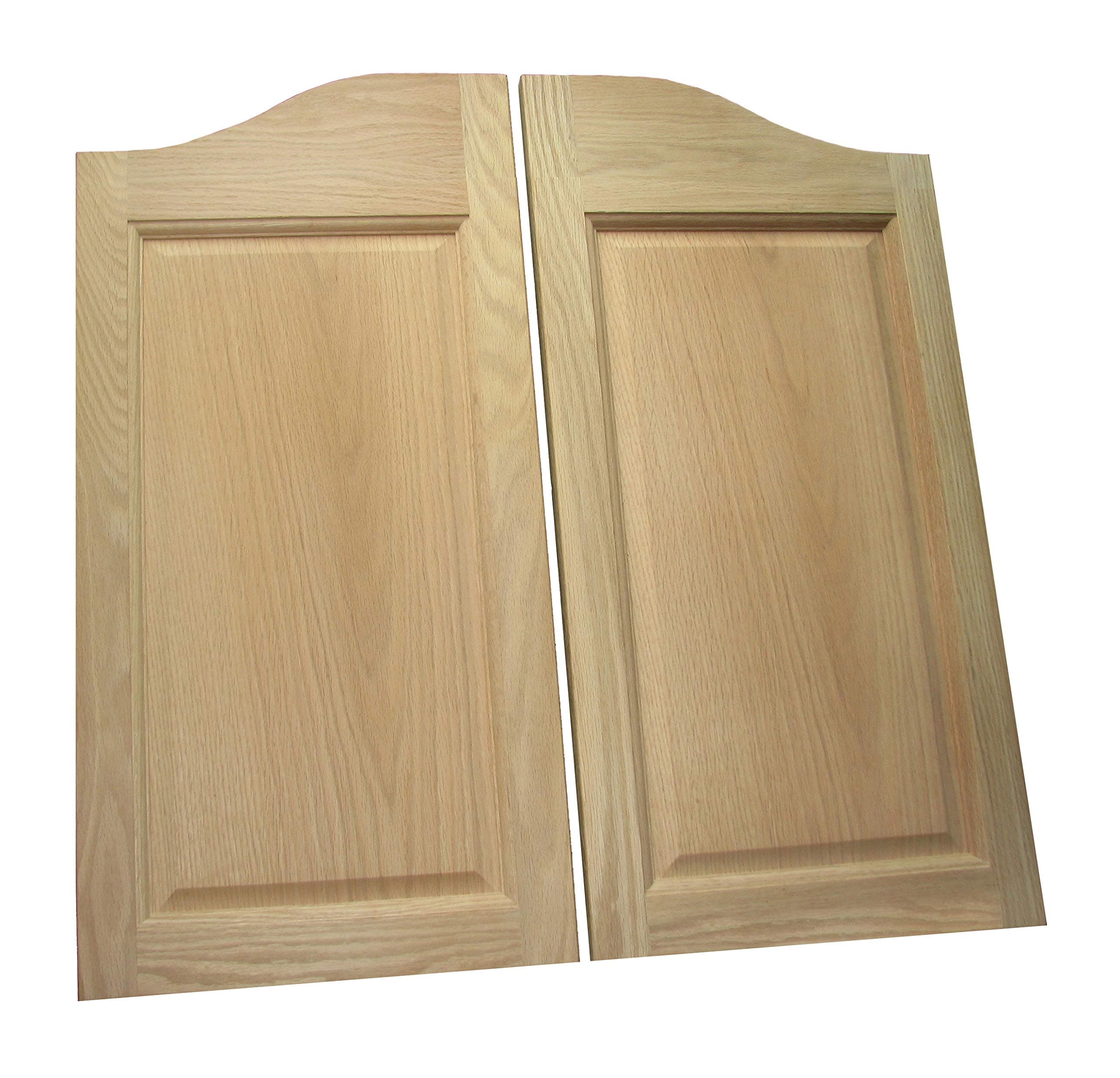 Cafe Doors by Cafe Doors Emporium | Oak Raised 2-Panel Cafe Doors | Prefit for 36" Finished Opening Width | Paneled | Premium Hinges Included | Saloon Western Swinging Wood Batwing Bar Door