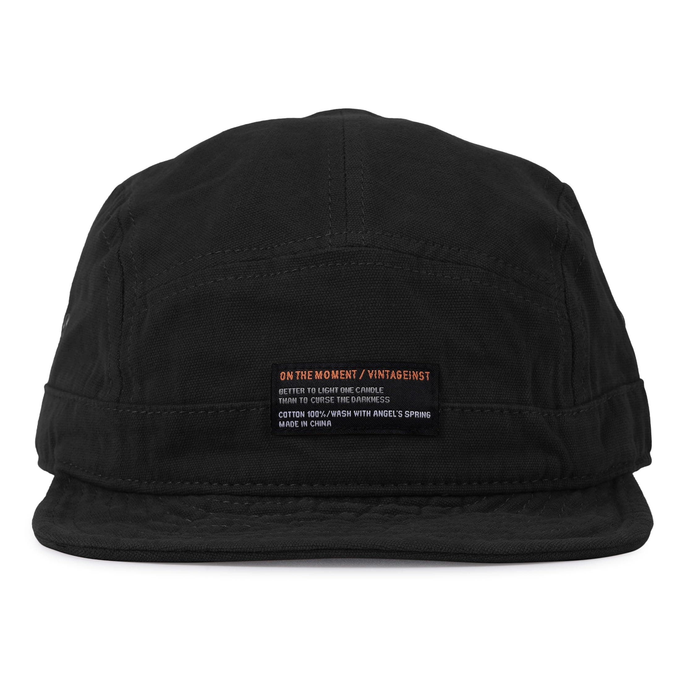 Croogo 5 Panel Short Brim Baseball Cap Soft Short Bill Cap Trucker Hat Fitted Caps Casual Flat Brimmed Cap Umpire Dad Hats, Dy09-black, One size