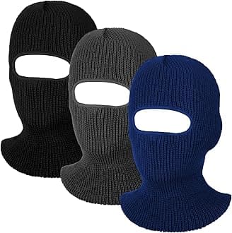 3 Pcs One Hole Full Face Mask Winter Ski Mask Knitted Balaclava Face Cover for Adult
