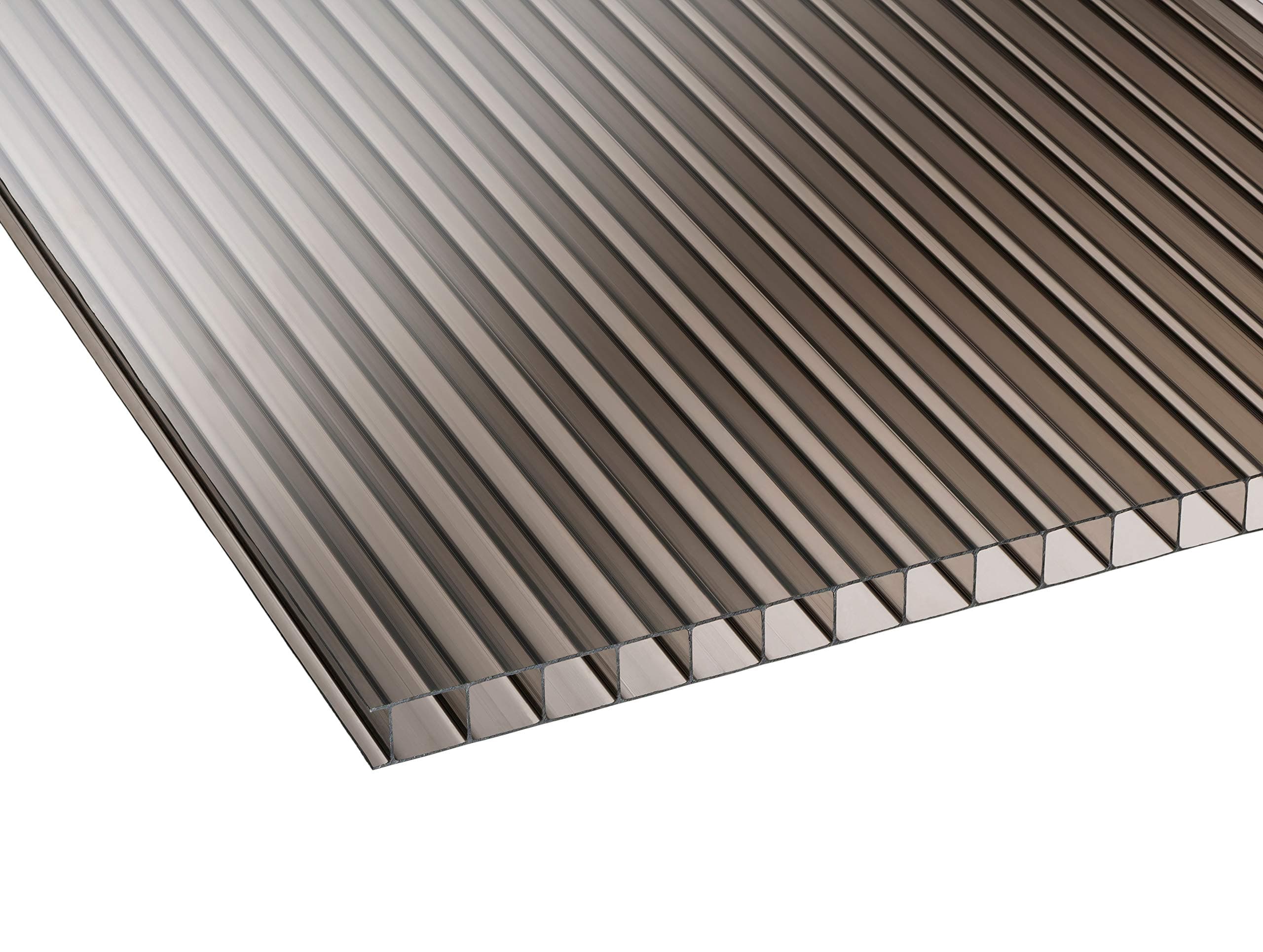 10mm Bronze Polycarbonate Plastic Roofing Sheets - for Carport, Canopy, Lean to, Conservatory (2, 1.6)