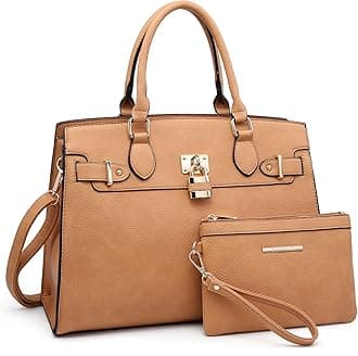 Women Handbags and Purses Ladies Shoulder Bag Top Handle Satchel Tote Work Bag with Matching Clutch