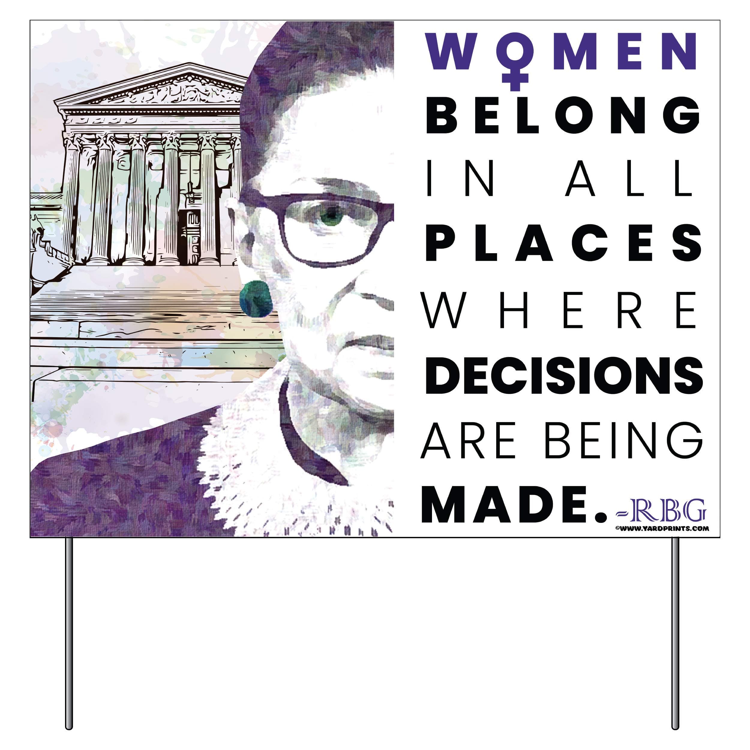 Minteer FormulasYard Prints - We Spread Love Not Hate - Human Rights, Black Lives, Science, Women + Kindness Two Sided Yard Sign (24x18 inches, Ruth Bader Ginsburg)