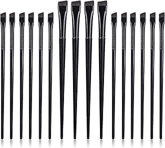 - 16 Pcs Eyeliner Brush Eyebrow Tint Brushes Brow Brushes Set Flat Tapered Eyebrow Concealer Ultra Thin Christmas Makeup Brush Fine Angled Slanted Eye Shadow Applicator Sticks Brushes